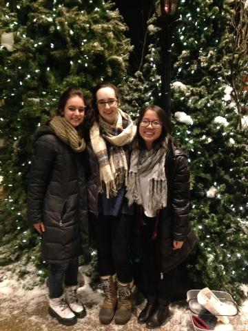 Three friends at the Yankee Candle Village
