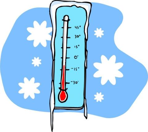 a thermometer showing a cold temperature