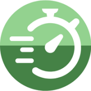 An illustration of a stopwatch within a green circle