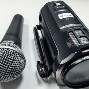 A microphone and a small video camera