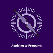 A logo with a compass that says Applying to Programs