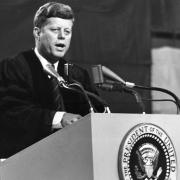 JFK speaking at Amherst College on October 26, 1963