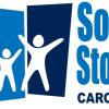 This is the logo for Social Stories that shows two adults with a child in the middle of them with raised arms.