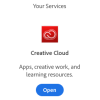 Click "Open" under Creative Cloud