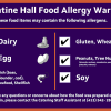 The food allergy warning graphic that outlines the different allergens explained in the page's text